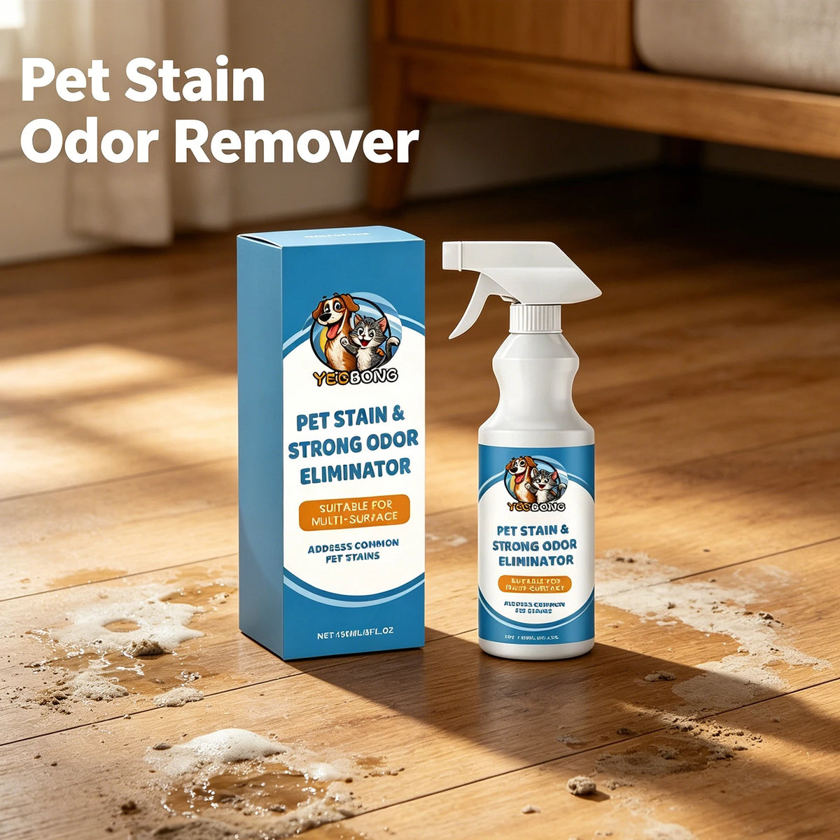 Pet Stain & Odor Remover Spray – Multi-Surface Cleaner for Carpets, Fabric & Furniture