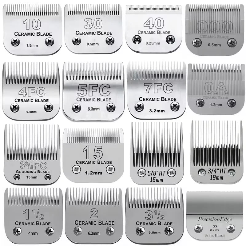 Ceramic Pet Grooming Blade Set for Andis, Oster, and Wahl Clippers