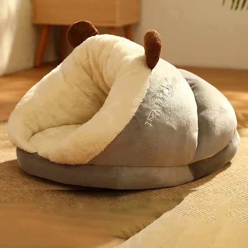 Cozy Plush Pet Bed Cave for Small Dogs and Cats