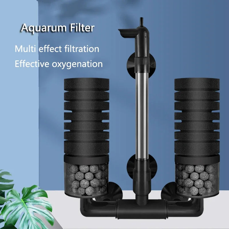 Aquarium Biochemical Sponge Filter with Air Pump Skimmer