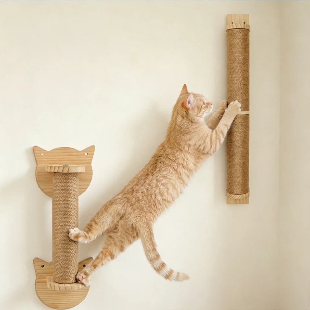 Cat Scratching Post with Sisal and Wood