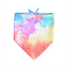 A square fabric bandana featuring a watercolor blend of pink, purple, and blue hues tied at the top.