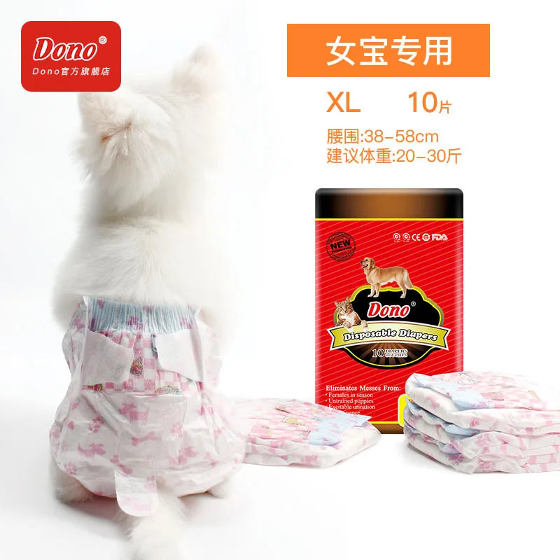 Dono disposable diapers for female cats and dogs in XL size