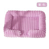 Pinkes, geripptes, flauschiges Hundebett für große Rassen.
