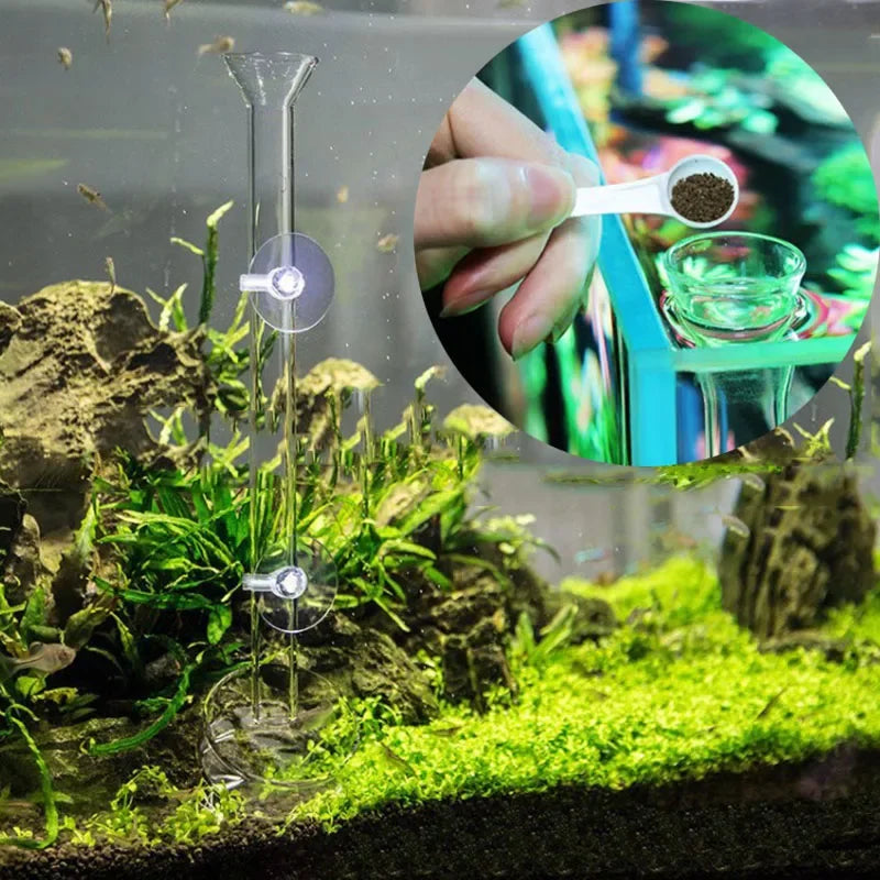 Glas-Aquarien-Fütterungsrohr mit Saugnapf