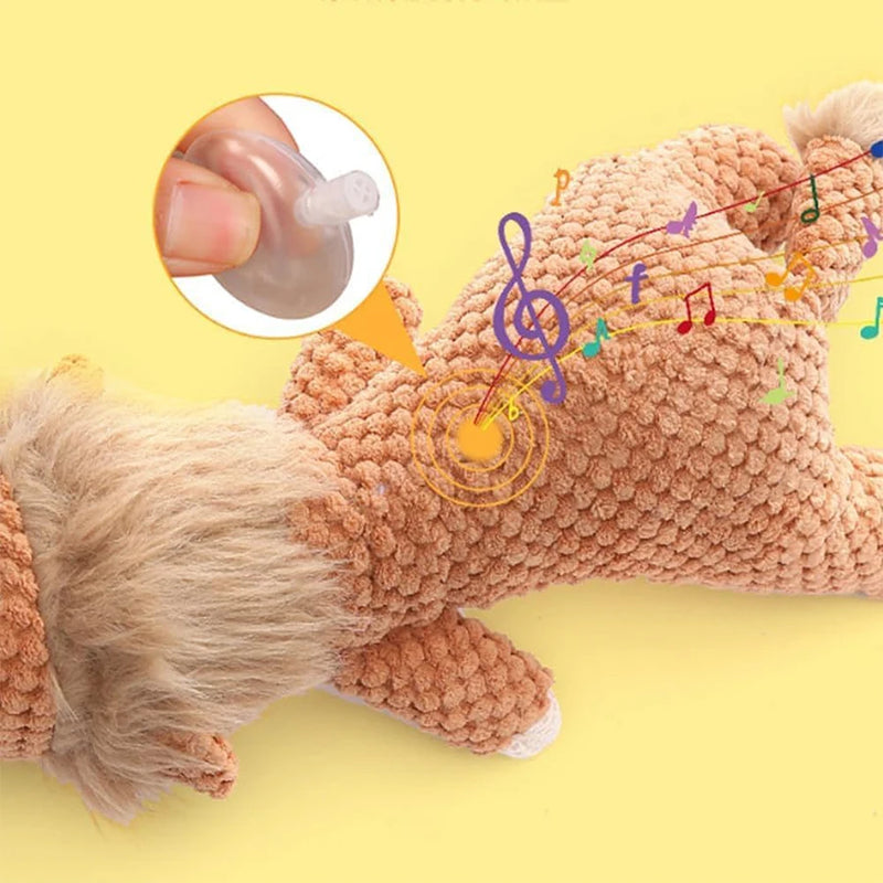 Bite-Resistant Plush Dog Toy Lion Wolf Elephant Squeaky