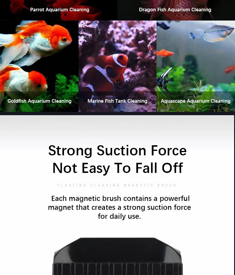 Double-Sided Magnetic Aquarium Glass Cleaner