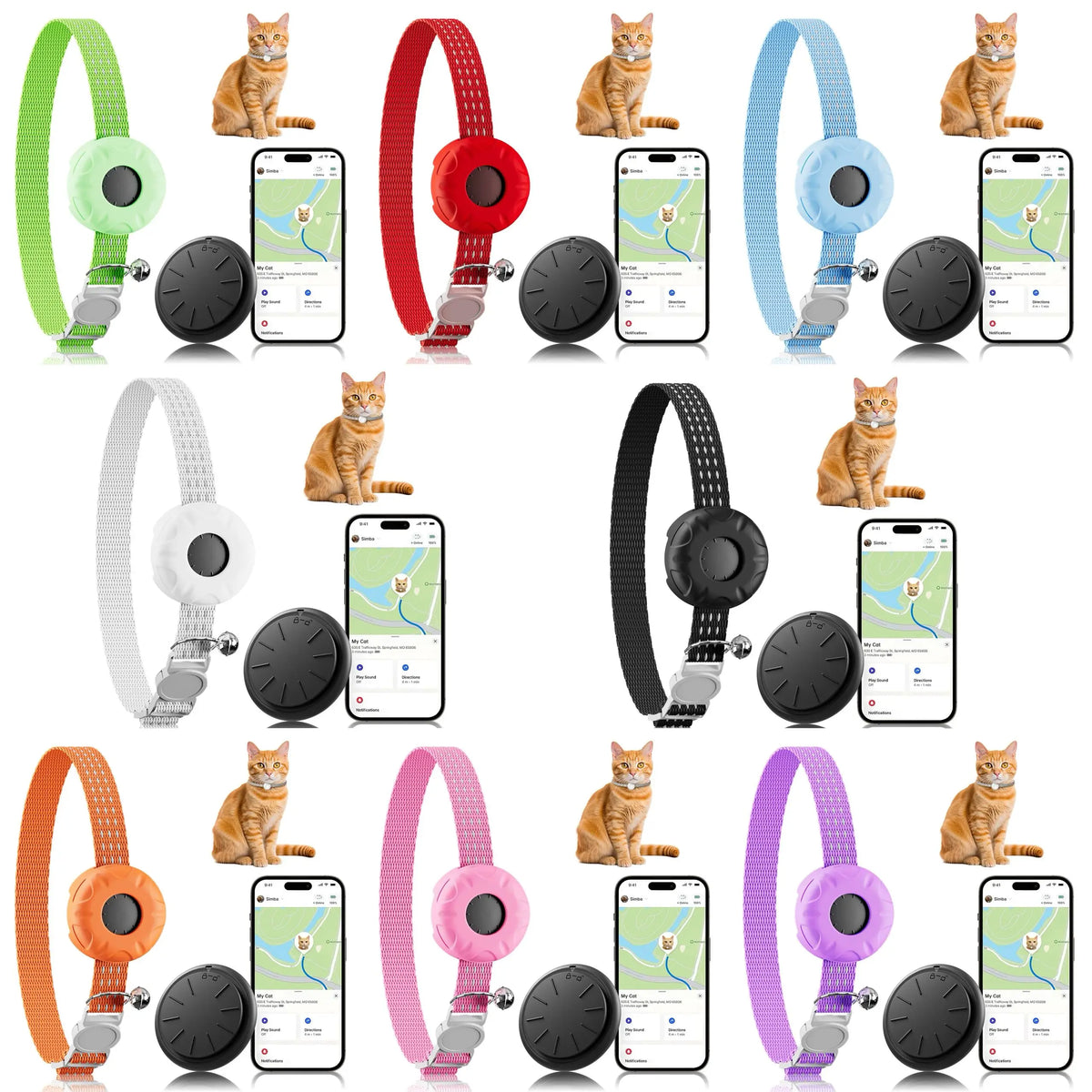 Waterproof GPS Cat Tracker Collar with Safety Buckle