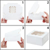 Set of 10 Cake Boxes with Clear Window for Bakery and Gifting