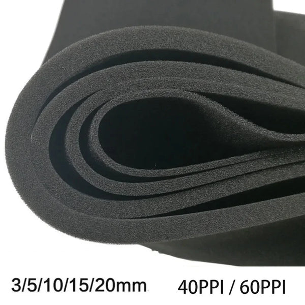 Black aquarium biochemical sponge filter material rolled into a coil
