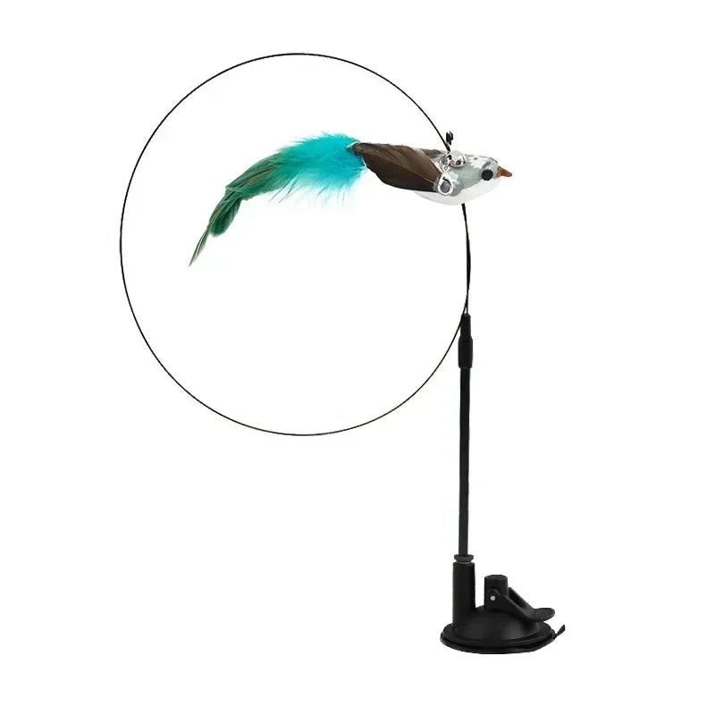 Jouet Interactif pour Chat en Forme de Paon avec Clochette