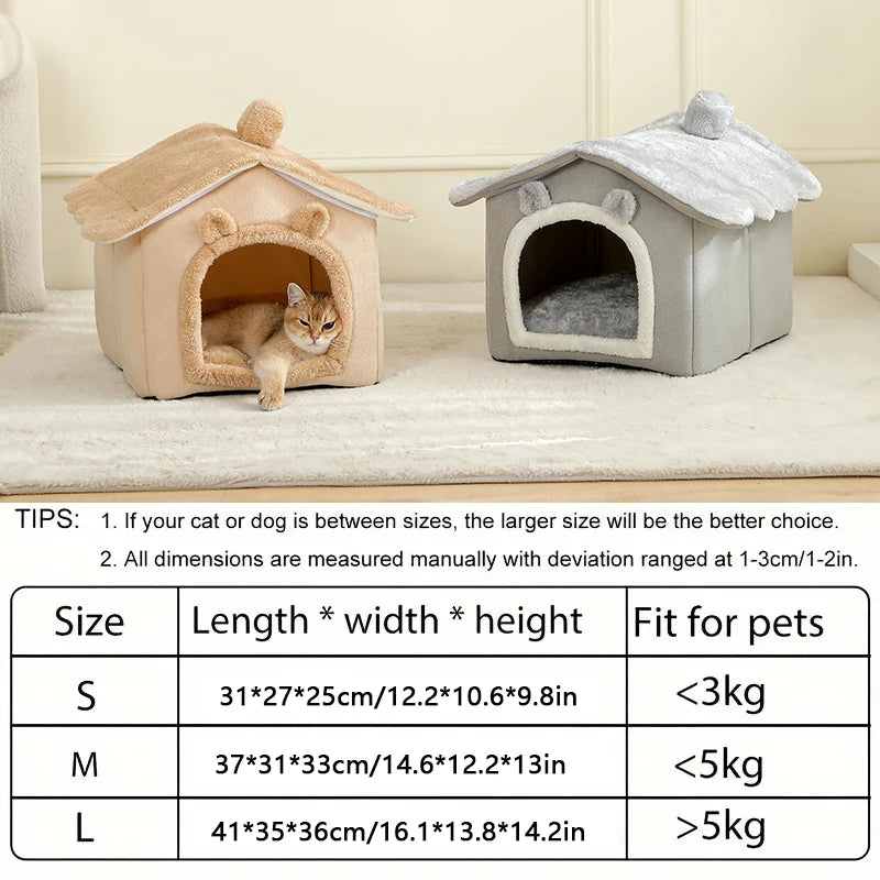 Maison-lit pliable pour chats et petits chiens