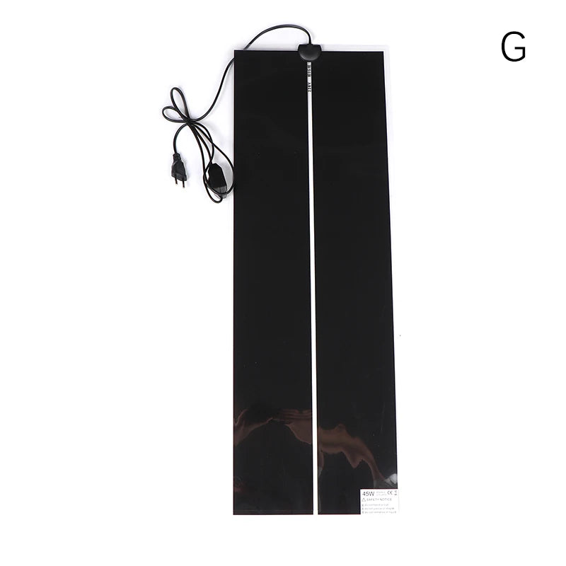 Schwarze, verstellbare Wärmemat für Reptilien und Amphibien mit Kabel.