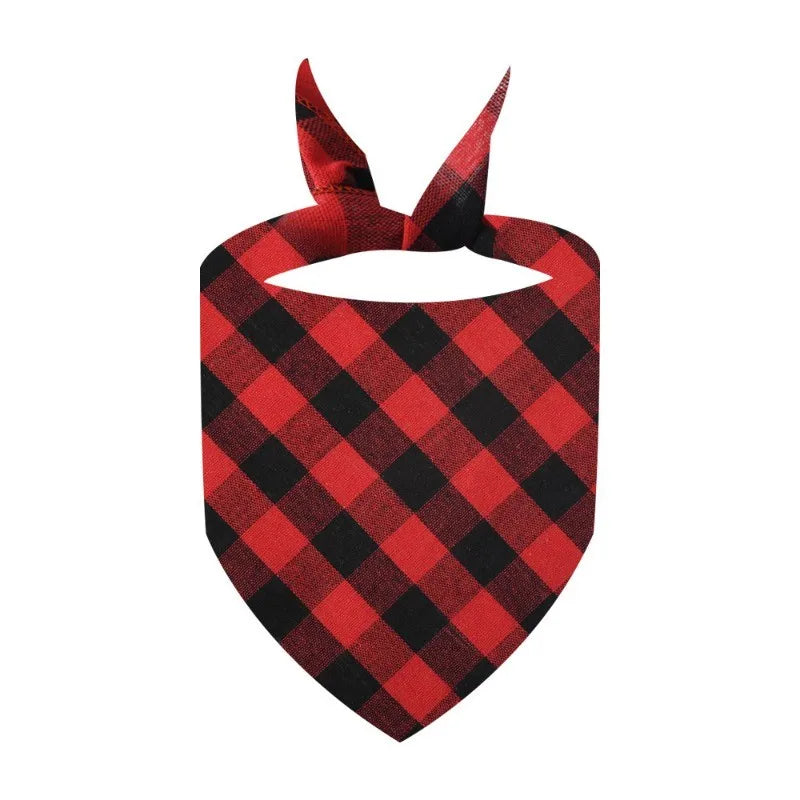 Custom Name Plaid Cotton Dog Bandana