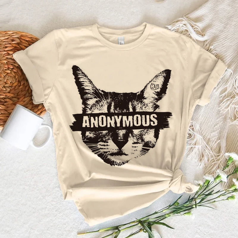 Camiseta Gráfica de Gato Neko para Mujer
