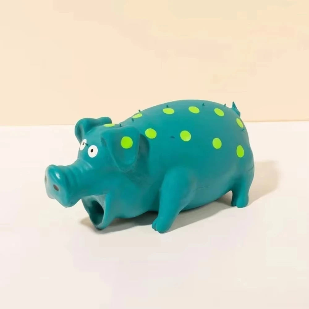 Grunt Pig Squeaky Dog Toy – Durable Latex Chew for Interactive Play