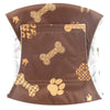 Brown reusable adjustable belly band for a male dog with a repeating paw print pattern.