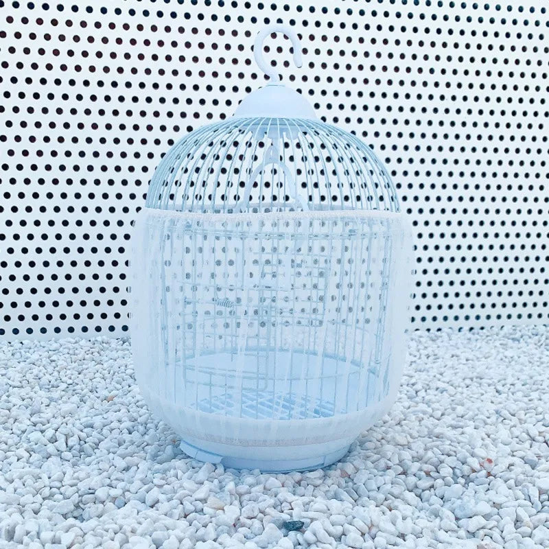 Breathable Nylon Mesh Bird Cage Seed Guard Cover