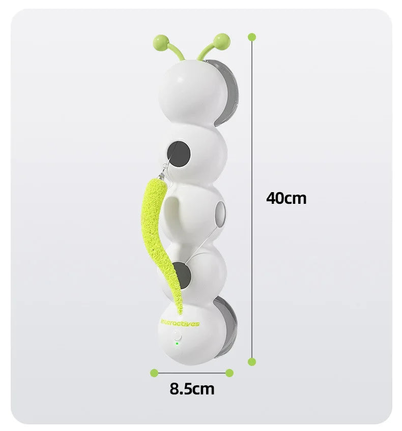Jouet Teaser Caterpillar Électrique avec Queue en Plumes