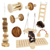 Natural Wood Chewing Toy Set for Small Pets