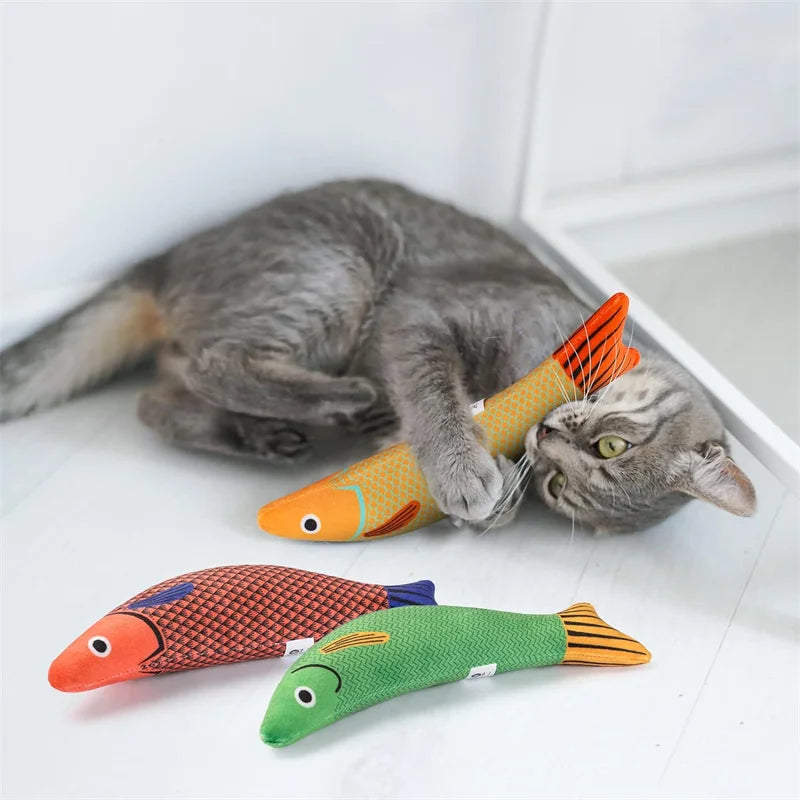Jouet en Peluche Poisson à la Catnip pour Chats