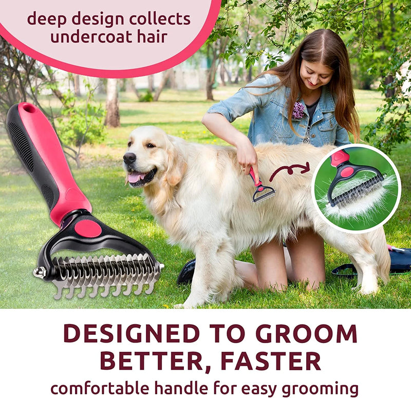 Brosse de toilettage anti-démêlage à double face pour animaux