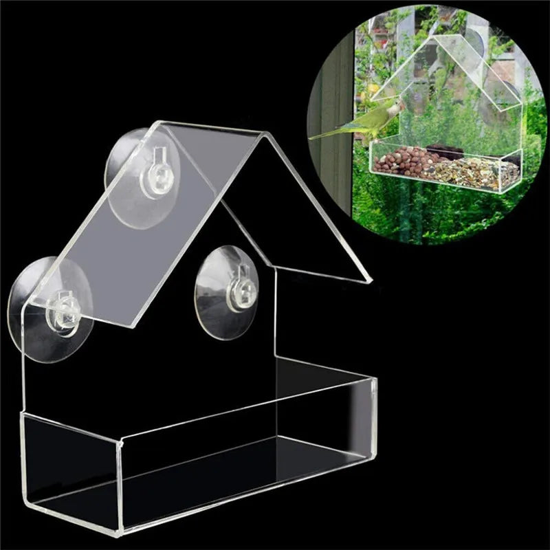 Window-Mount Bird Feeder with Suction Cups