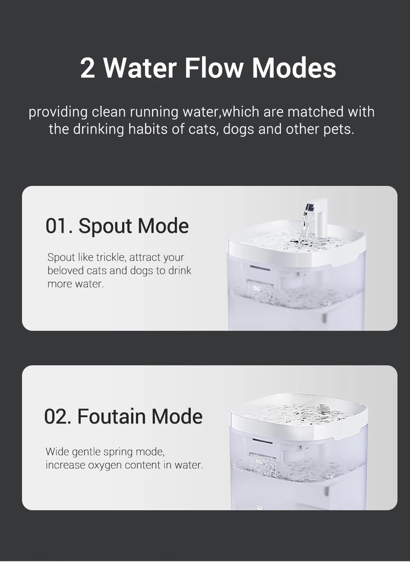 Fontaine à eau pour animaux avec deux modes de débit