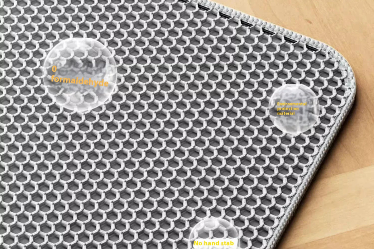 Heavy Duty Waterproof Cat Litter Mat with Non-Slip Base