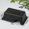 Black reptile hide box enclosure with dimensions 19cm long and 12.5cm wide