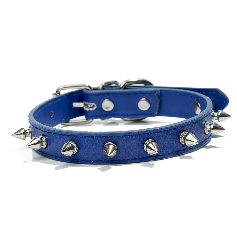 Studded PU Leather Dog Collar with Metal Accents