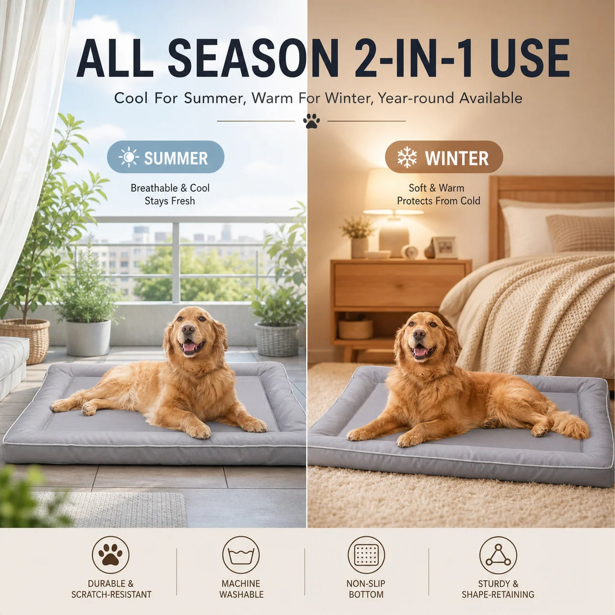 Durable Waterproof Dog Mat with Non-Slip Base