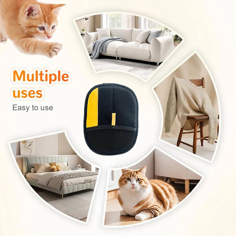 Double-Sided Pet Hair Removal and Grooming Gloves