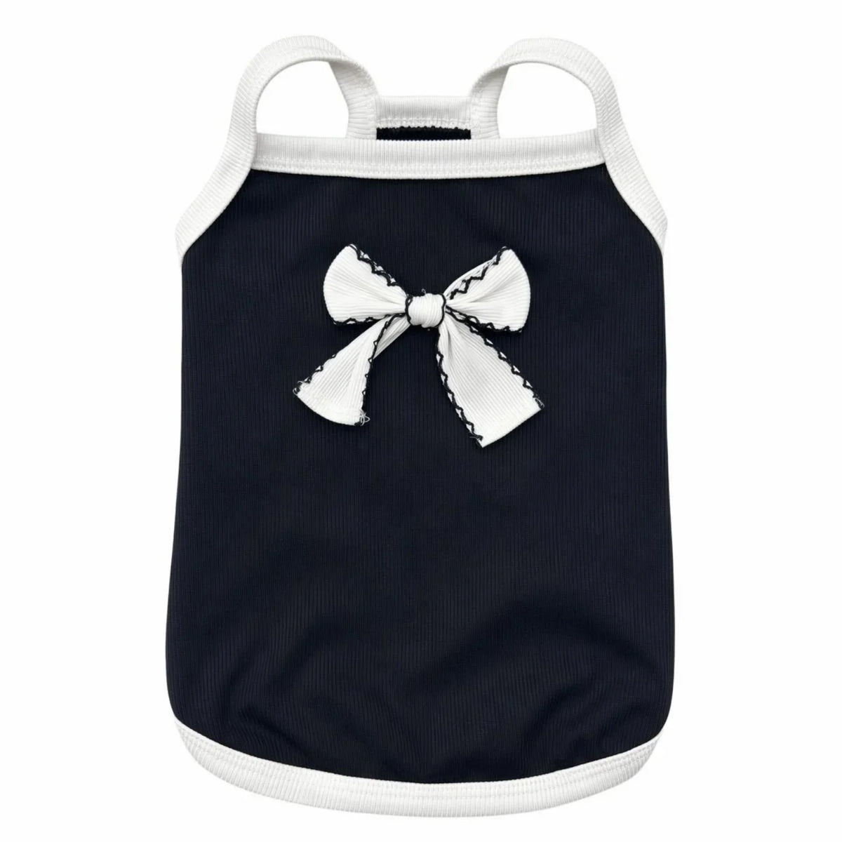 Ribbed Sleeveless Pet Vest with Bow Knot for Small Dogs and Cats