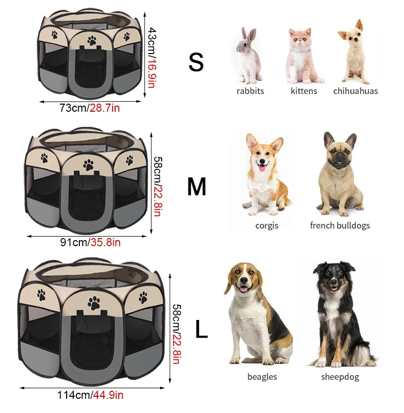 Foldable Octagonal Pet Tent with Mosquito Netting