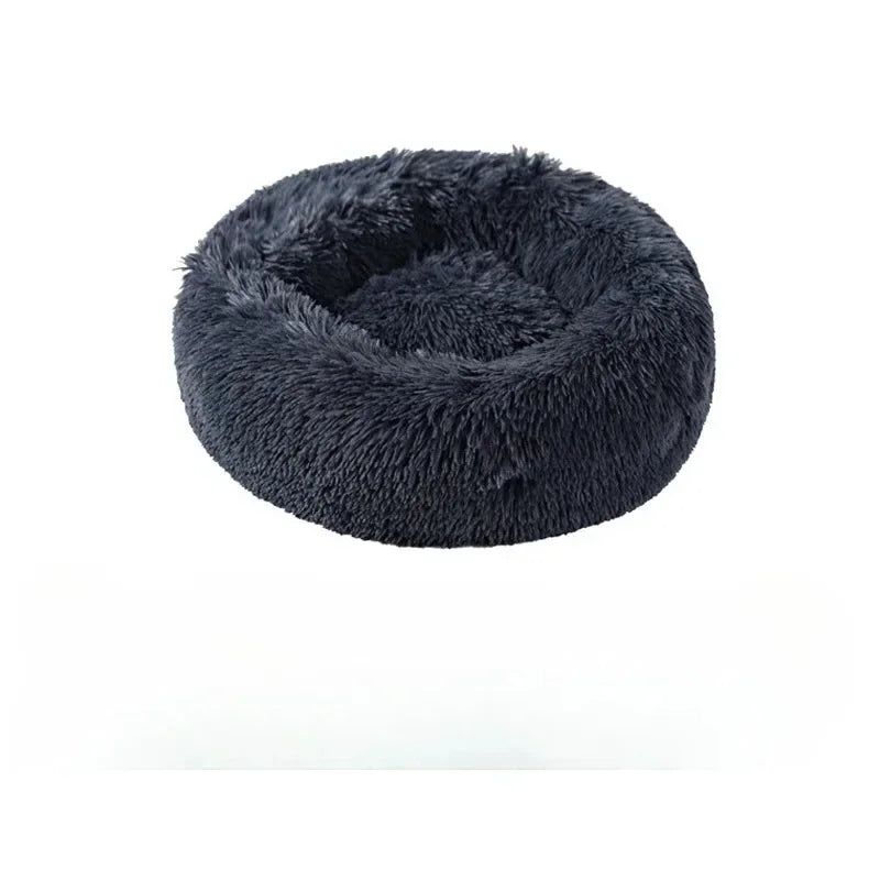 Plush Donut Pet Bed with Raised Edge