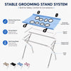 Foldable Pet Grooming Hammock Stand with Breathable Mesh