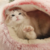 Lit Semi-Ouvert en Peluche pour Chats et Chiens