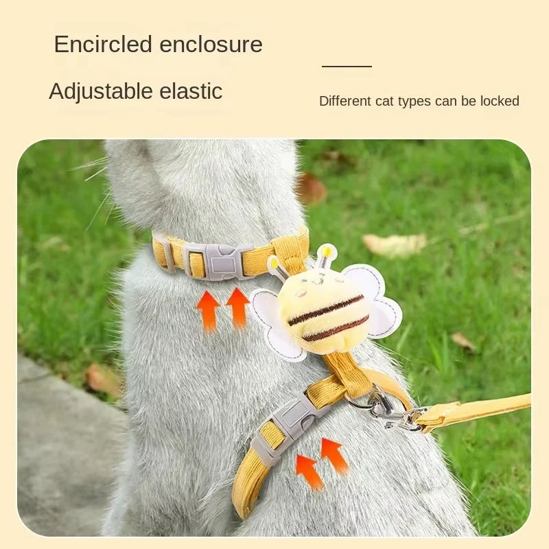 Breathable Mesh Cat & Small Dog Harness with Leash
