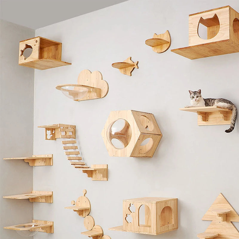 Étagère Murale pour Chats avec Griffoir