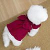 Vintage Corduroy Pet Dress with Bow and Ruffle Skirt