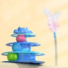 Jouet Tourniquet Interactif à Plumes pour Chat, 4 Niveaux