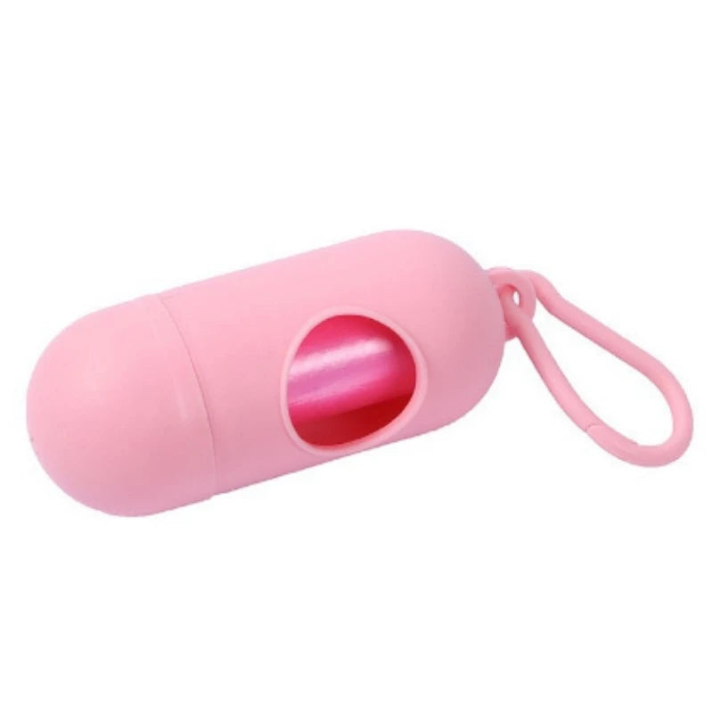 Capsule-Shaped Dog Waste Bag Dispenser with Clip