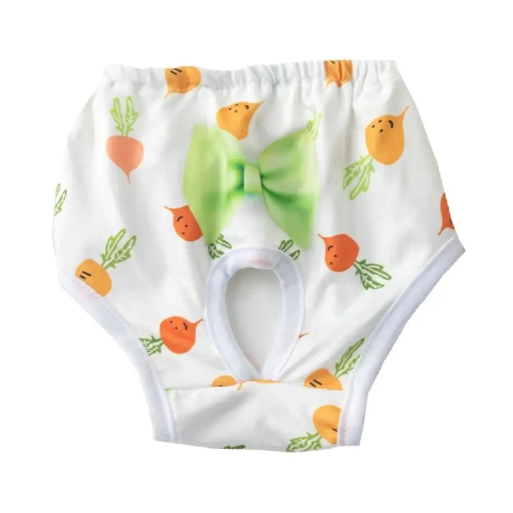 Reusable Leakproof Dog Diaper Pants with Cute Cartoon Print