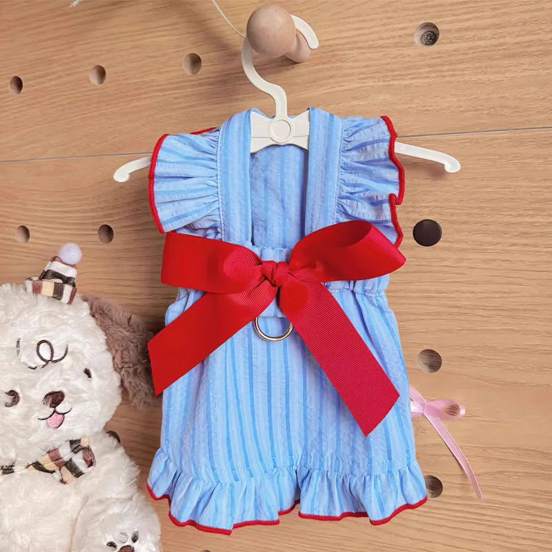 Vestido de Verano para Mascotas con Estampado de Puntos en Algodón