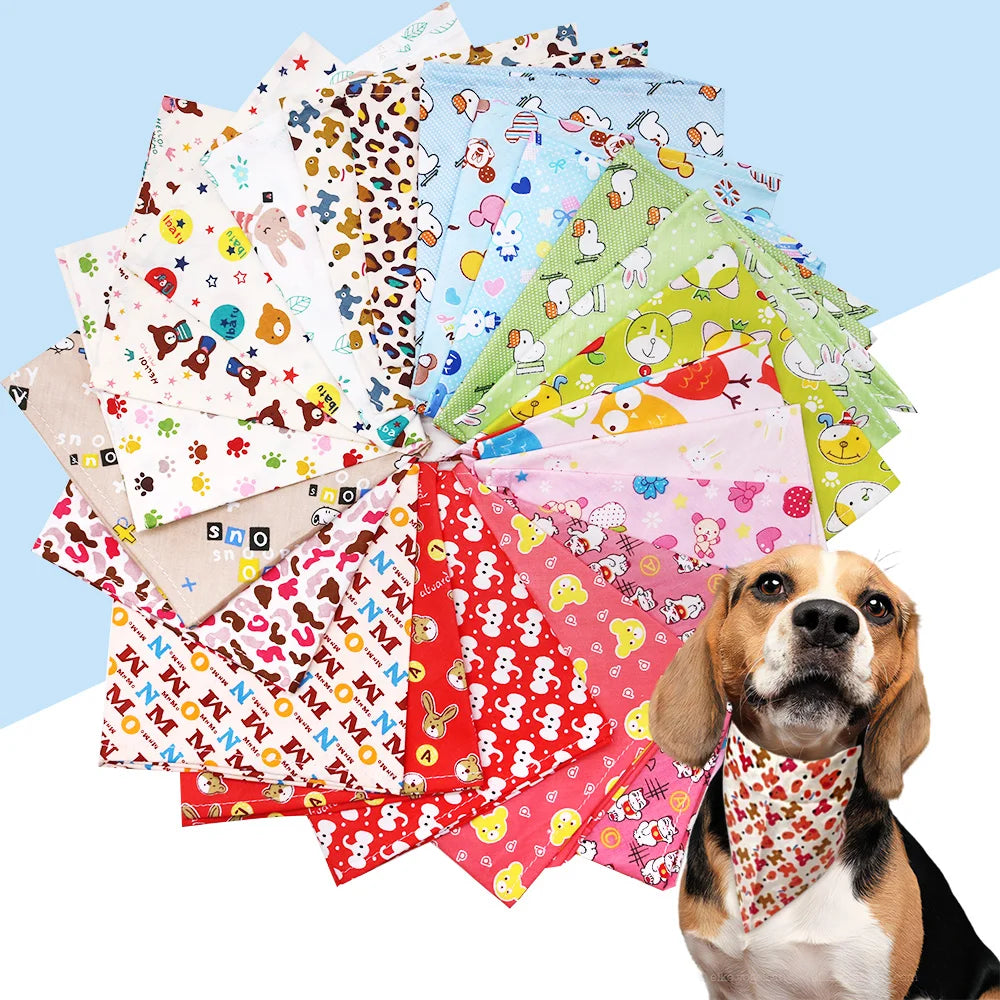 Cotton Triangle Bandana for Dogs and Cats