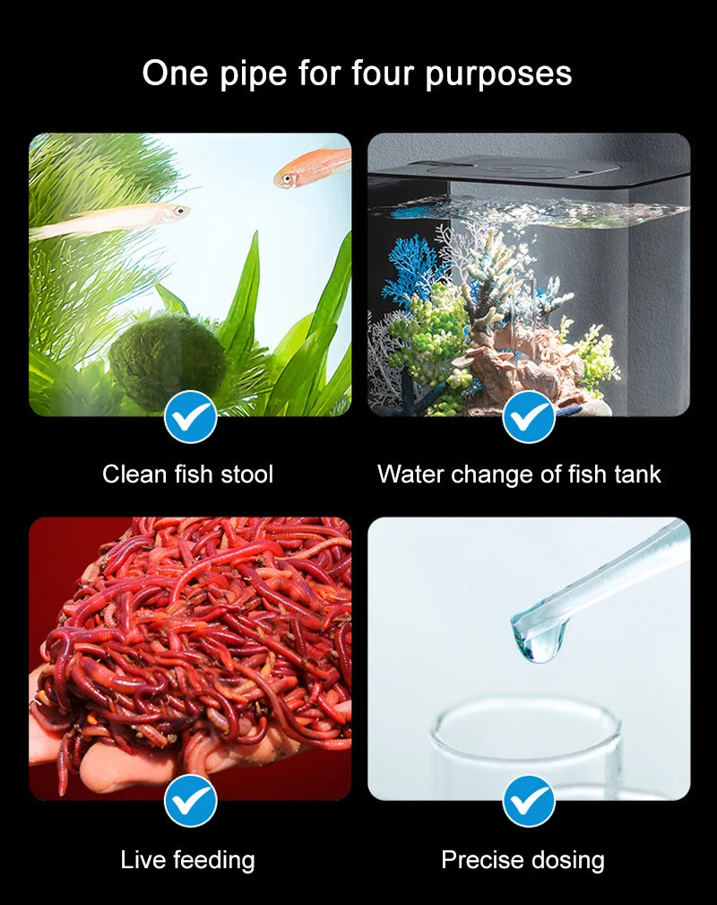 Siphon d'aquarium télescopique