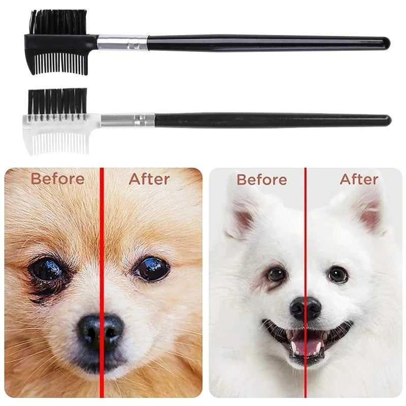 Peine Doble Cara para Eliminar Manchas de Lágrimas en Perros