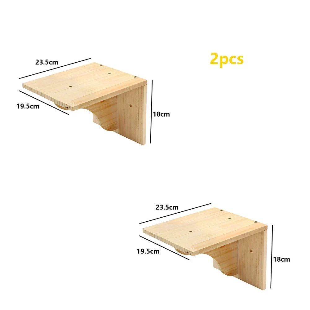 Wall-Mounted Cat Climbing Shelf Set with Hammock and Scratching Posts
