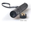 A black portable laser pointer training torch with a star cap is shown against a white background.